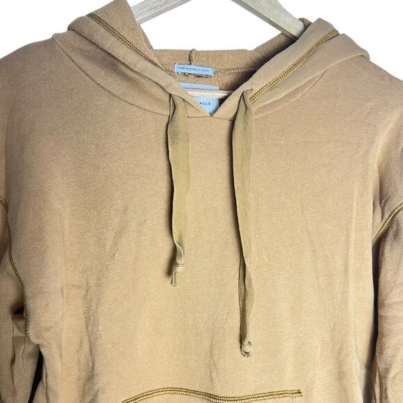 American Eagle Women's‎ Small Hoodie Tan Yellow Legging Fit Comfy Lounge Soft - Picture 2 of 5